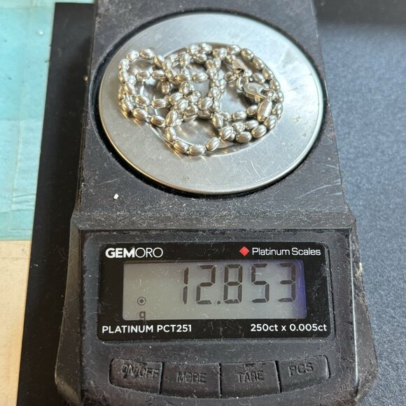 Vintage Sterling Silver 925 Oval Ball & Pin Chain Lobster Claw Clasp Size 18'' L - Picture 7 of 8